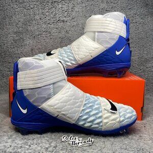 Nike Force Savage Elite 2 White Royal Blue Size 16 Men Football BV3962-105